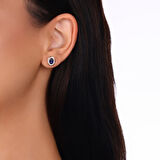 0.20 Karat Safir Taşlı Pırlanta Küpe