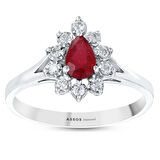 0.13 Karat Pırlanta Fantezi Yakut Yüzük