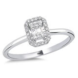 0.19 Karat Baget Pırlanta Yüzük