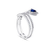 0.30 Karat Pırlanta Safir Taşlı Fantezi Yüzük