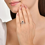 0.30 Karat Pırlanta Safir Taşlı Fantezi Yüzük