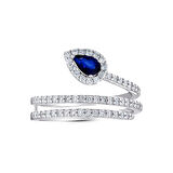 0.30 Karat Pırlanta Safir Taşlı Fantezi Yüzük