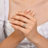 Pırlanta Sarı Violet Taşlı Yüzük