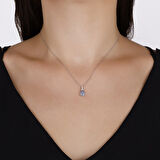 0.07 Karat Violet Taşlı Pırlanta Kolye