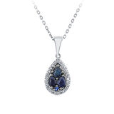 0.11 Karat Safir Taşlı Pırlanta Kolye