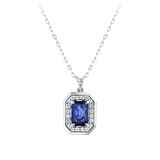 0.10 Karat Safir Taşlı Pırlanta Kolye