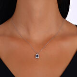 0.10 Karat Safir Taşlı Pırlanta Kolye