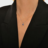 0.10 Karat Safir Taşlı Pırlanta Kolye