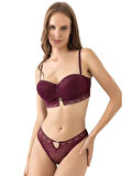 STORMED İç Giyim Kadın Straplez Dantel Detaylı Destekli Sütyen Takımı 2020