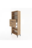 Arges Dolap 3 Raflı 2 Çekmeceli 60x30x163 Çam-Çam