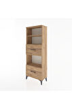 Arges Dolap 3 Raflı 2 Çekmeceli 60x30x163 Çam-Çam