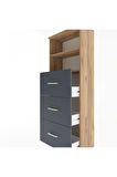 Arges Dolap 2 Raflı 3 Çekmeceli 60x30x163 Çam-Antrasit