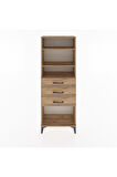 Arges Dolap 3 Raflı 3 Çekmeceli 60x30x163 Çam-Çam