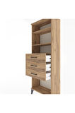 Arges Dolap 3 Raflı 3 Çekmeceli 60x30x163 Çam-Çam