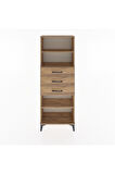Arges Dolap 3 Raflı 3 Çekmeceli 60x30x163 Çam-Çam