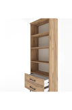 Arges Dolap 4 Raflı 2 Çekmeceli 60x30x163 Çam-Çam