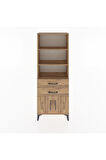 Arges Dolap 3 Raflı 2 Çekmeceli 2 Kapaklı 60x30x163 Çam-Çam