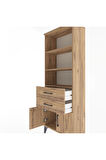 Arges Dolap 3 Raflı 2 Çekmeceli 2 Kapaklı 60x30x163 Çam-Çam