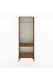 Arges Dolap Tek Raflı Kapaklı Tek Askılı 60x30x163 Çam-Çam