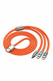 S219T Metal 3 in 1 Type-C - Micro - Lightning 120W 6A Şarj Kablosu Süper Hızlı