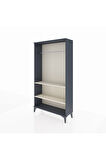 Arges Dolap 2 Raflı Kapaklı Tek Askılı 88x30x163 Antrasit-Aytaşı