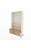 Arges Dolap 2 Raflı Tek Çekmeceli Tek Askılı 88x30x163 Aytaşı-Çam