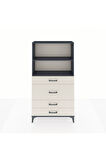 Arges Dolap 2 Raflı 4 Çekmeceli 88x30x163 Antrasit-Aytaşı