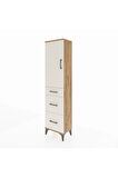 Arges Dolap 3 Raflı 3 Çekmeceli Tek Kapaklı 44x30x182 Çam-Aytaşı