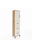 Arges Dolap Tek Raflı 3 Çekmeceli Tek Kapaklı 44x30x182 Çam-Aytaşı