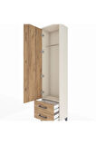 Arges Dolap Tek Raflı 2 Çekmeceli Tek Askılı 44x30x182 Aytaşı-Çam