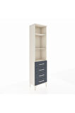 Arges Dolap 3 Raflı 4 Çekmeceli 44x30x182 Aytaşı-Antrasit