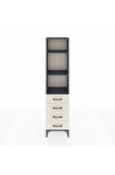 Arges Dolap 3 Raflı 4 Çekmeceli 44x30x182 Antrasit-Aytaşı