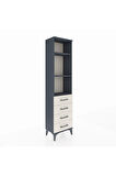 Arges Dolap 3 Raflı 4 Çekmeceli 44x30x182 Antrasit-Aytaşı