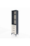 Arges Dolap 3 Raflı 4 Çekmeceli 44x30x182 Antrasit-Aytaşı
