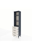 Arges Dolap 3 Raflı 4 Çekmeceli 44x30x182 Antrasit-Aytaşı