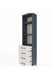 Arges Dolap 3 Raflı 4 Çekmeceli 44x30x182 Antrasit-Aytaşı