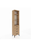 Arges Dolap 3 Raflı 4 Çekmeceli 44x30x182 Çam-Çam