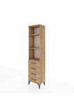 Arges Dolap 3 Raflı 4 Çekmeceli 44x30x182 Çam-Çam