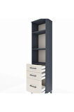 Arges Dolap 3 Raflı 3 Çekmeceli 44x30x182 Antrasit-Aytaşı