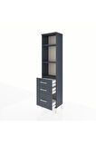 Arges Dolap 3 Raflı 3 Çekmeceli 44x30x182 Antrasit-Antrasit