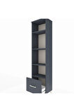 Arges Dolap 4 Raflı Tek Çekmeceli 44x30x182 Antrasit-Antrasit