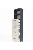 Arges Dolap 2 Raflı 5 Çekmeceli 44x30x182 Antrasit-Aytaşı