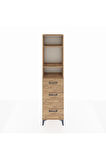Arges Dolap 3 Raflı 3 Çekmeceli 44x30x182 Çam-Çam