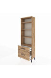 Arges Dolap 4 Raflı 2 Çekmeceli 60x30x182 Çam-Çam