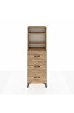 Arges Dolap 3 Raflı 3 Çekmeceli 60x30x182 Çam-Çam