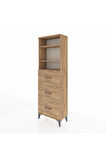 Arges Dolap 3 Raflı 3 Çekmeceli 60x30x182 Çam-Çam