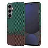 Samsung Galaxy S24 FE Kılıf Magsafe Şarj Özellikli Karbon Fiber Görünümlü Zr-Nekst