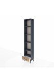 Arges Dolap 5 Raflı Tek Çekmeceli 44x30x221 Antrasit-Çam