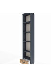 Arges Dolap 5 Raflı Tek Çekmeceli 44x30x221 Antrasit-Çam