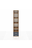 Arges Dolap 5 Raflı 2 Çekmeceli 44x30x221 Çam-Antrasit